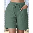 thumbnail image 2 of Omen Casual Shorts Drawstring Comfy Elastic Waist Summer Pull on Short with Pockets, 2 of 5