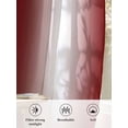 thumbnail image 6 of Sheer Curtains 45 Inch Length 2 Panels Set for Kitchen, Red White Ombre Semi Sheer Curtains for Windows, Farmhouse Chic Minimalist Gradient Art Voile Window Treatments Rod Pocket Curtain, 6 of 7