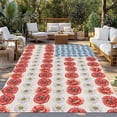 thumbnail image 2 of Independence Day Outdoor Rug for Patio/Deck/Porch, Non-Slip Large Area Rug 4 x 6 Ft, American Flag Red Blue White Flowers Indoor Outdoor Rugs Washable Area Rugs, Reversible Camping Rug Carpet Runner, 2 of 8