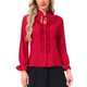thumbnail image 1 of Blusa Victoriana para Mujer Allegra K, Camisa Gótica de Manga Larga con Volantes y Botones, Talla S, Rojo Oscuro, 1 of 5