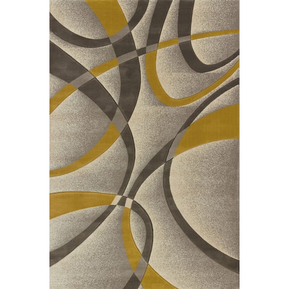 Designer Home Angles Area Rug 702-21371 La Chic Silver Silver 7' 10" x 10' 6" Rectangle