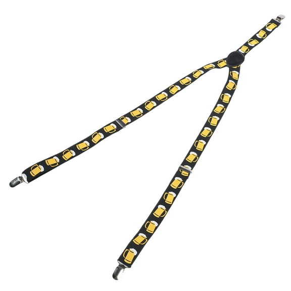 Raindrops Elastic Suspenders for Men and Women Black Fabric Clipon Adjustable Yshaped braces for holding up pants