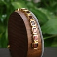thumbnail image 2 of Women Garnet Tennis bracelet,Gold Plated,Gift For Her, Sterling Silver,Valentine wedding, 2 of 4
