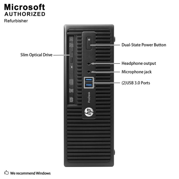 HP ProDesk 400 G2.5 SFF Business Desktop Computer PC, Intel Quad
