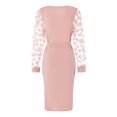 thumbnail image 4 of Wancir Floral Mesh Bishop Long Sleeve Maternity Midi Dress, Fall Maternity Bodycon Dress for Baby Shower/Photoshoot, 4 of 7