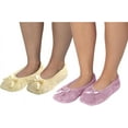thumbnail image 2 of Roxoni Women's Terry Classic Cotton & Velour Ballerina Slippers Pack of 2 (runs small, size up), 2 of 3