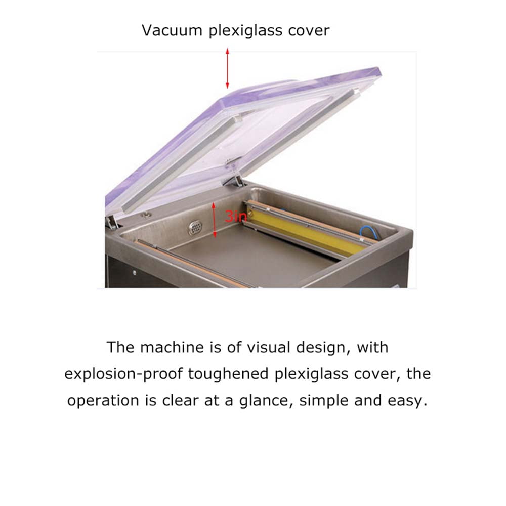 INTBUYING DZ500 Commercial Vacuum Packaging Machine Sealer Single Chamber Stainless Steel for Food Saving