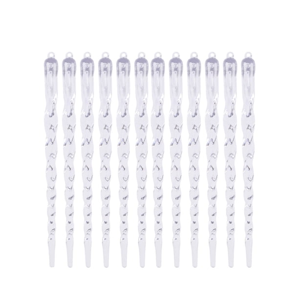 Decoraciones Del Árbol de Navidad, Colgante de la Columna Del Hielo de la Barra de la Decoración Del Hielo de Navidad Transparente de 12Pc para el Árbol de Navidad de Eaves Y la Decoración de la Fiest