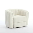 thumbnail image 6 of Swivel Accent Chair Modern Round Barrel Chair Comfy Velvet Reading sofa chair Armchair For Living Room, Beige, 6 of 6