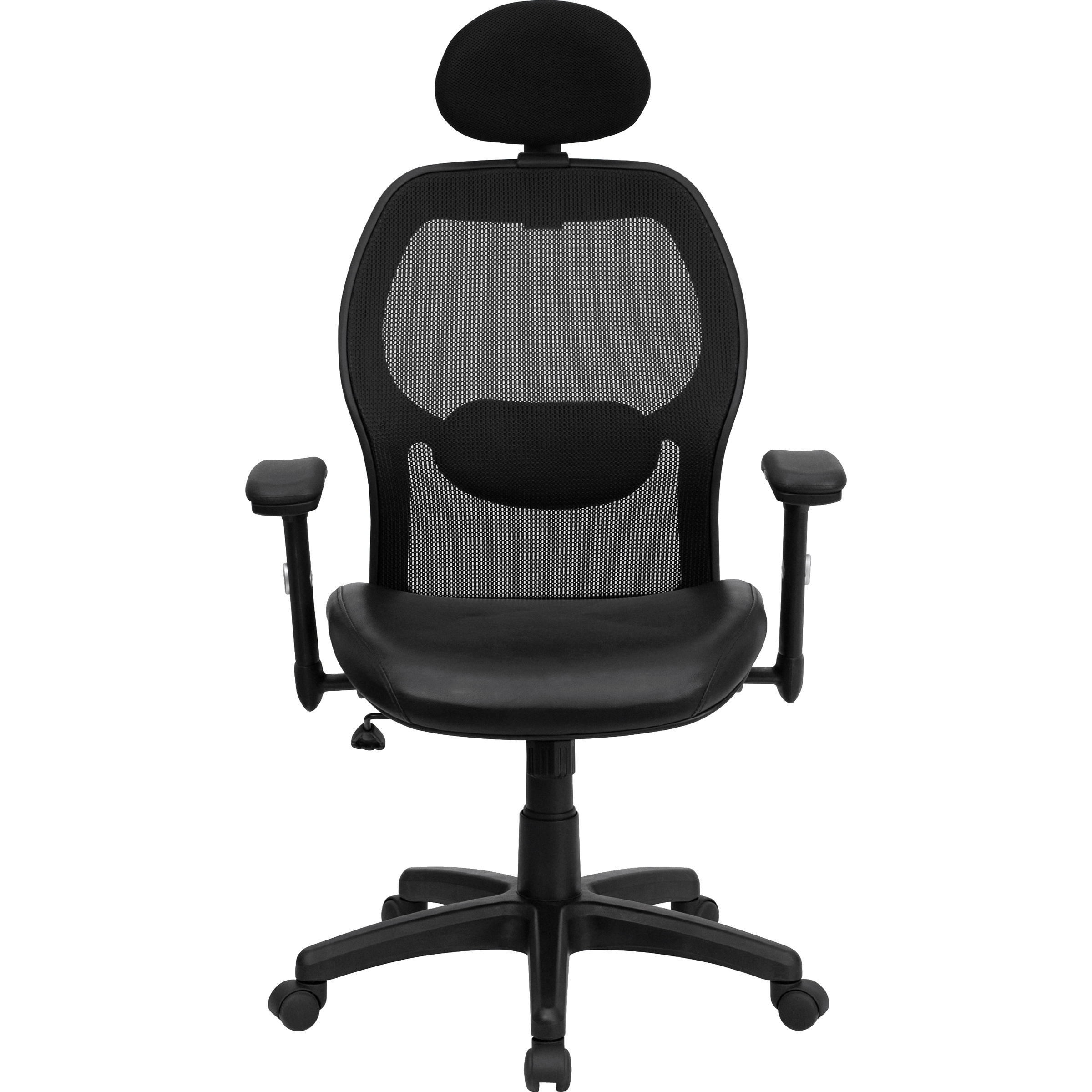 Flash Furniture SuperLeather and Mesh Office Chair with Arms and