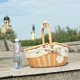 thumbnail image 3 of Cesta de picnic de mimbre con tapa y asa, cuerpo tejido resistente para acampar al aire libre, 3 of 7