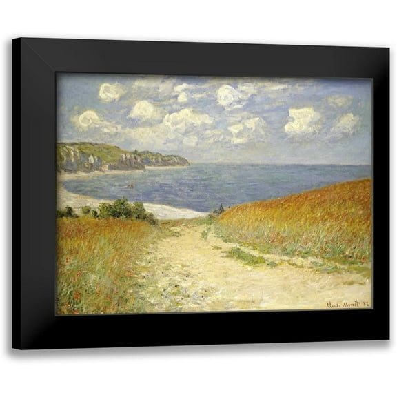 Monet, Claude 14x11 Black Modern Framed Museum Art Print Titled - Path through the Wheat Fields at Pourville, 1882