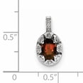 thumbnail image 4 of Sterling Silver Rhodium-Plated Diam. & Garnet Pendant (16 X 9) Made In India qbpd10jan, 4 of 4