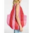 thumbnail image 5 of No Boundaries Women's Festival Crochet Stripe Hobo Bag, Pink Jubilee Stripe, 5 of 6