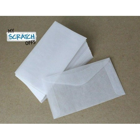 Glassine Translucent Mini Scratch Off Game Card Envelopes - 50