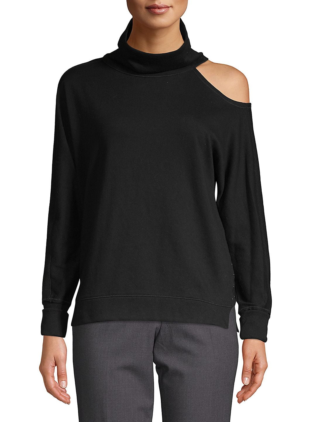 Turtleneck Cotton Blend Sweatshirt - Walmart.com