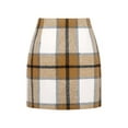 thumbnail image 4 of Seyurigaoka Women Juniors Bodycon Mini Skirt Classic Plaid Print High Waist Zip Up Wool Pencil Skirt for Teen Girls, 4 of 4