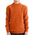 thumbnail image 2 of NAISIBABY Boys Girls Sweater, Long Sleeve Crew Neck Basic Solid Fall Winter Casual Warm Tops Orange 10-12T, 2 of 6