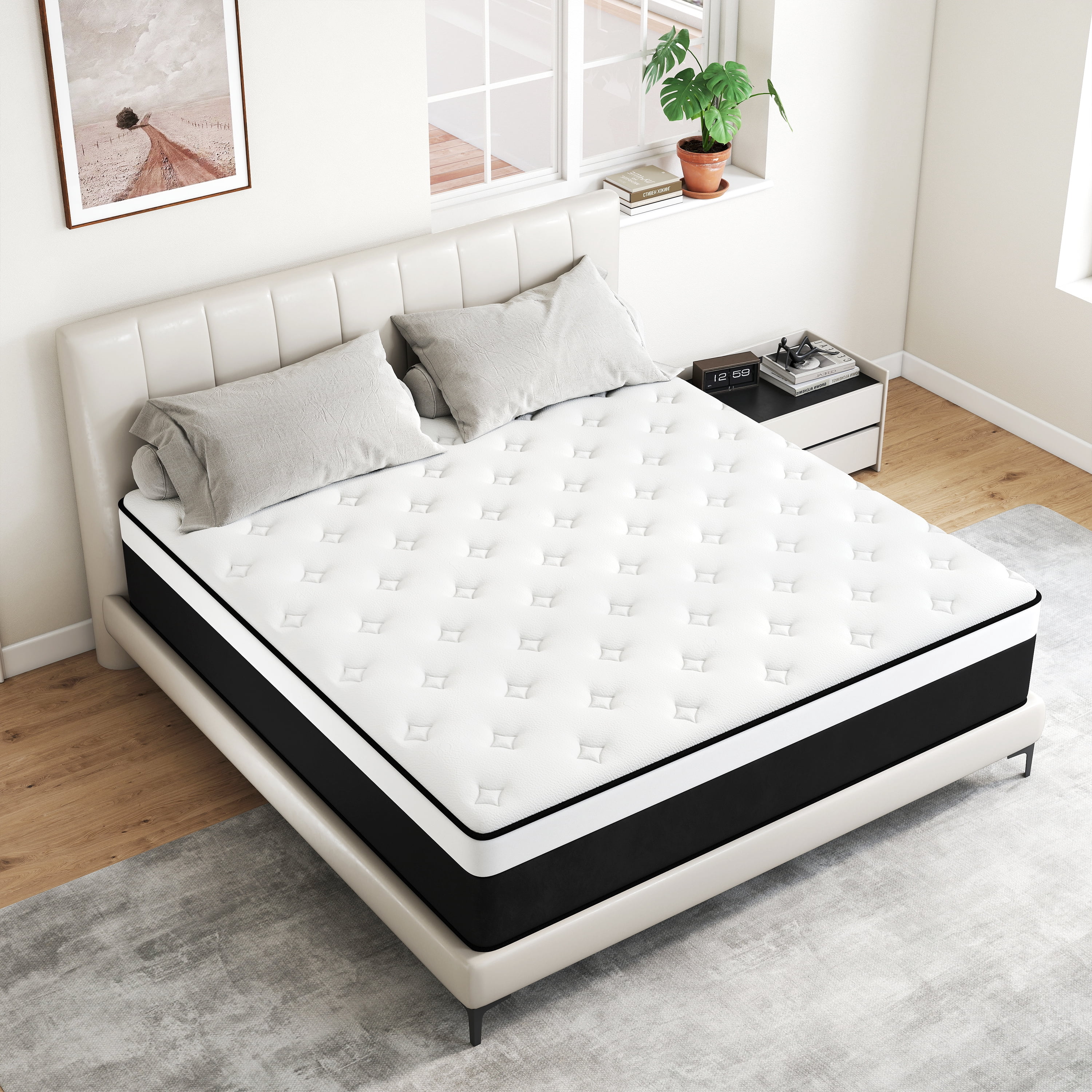 10" Twin Hybrid Mattress CertiPUR-US Certified Memory Foam Pocket Spring Mattress Medium Firm in a Box