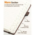 thumbnail image 3 of WEMATE Spiral Password Book with Alphabetical Tabs, Small Password Keeper Book for Seniors – 4.7''x 6'' (Brown), 3 of 9