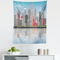 thumbnail image 1 of North Carolina Tapestry, Charlotte Skyline with Urban Skyscrapers Buildings City Landscape, Fabric Wall Hanging Decor for Bedroom Living Room Dorm, 5 Sizes, Blue Pale Grey Coral, by Ambesonne, 1 of 1
