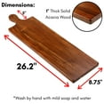 thumbnail image 6 of BirdRock Home 31.5" Acacia Wooden Cheese Serving Board with Handle, 6 of 6