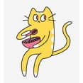 thumbnail image 2 of Derpy Kitty Cat With Pink Bowl Adult White Long Sleeve Hoodie-3XL, 2 of 3