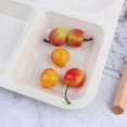 thumbnail image 4 of Plastic Separating Dish Divided Compartments Plate Anti-fall Rice Tray Practical Tableware for Home (Beige), 4 of 6