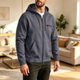 thumbnail image 6 of UVEASISHA Mens Zipper Hoodies Oversized Casual Hooded Sweatshirt Jacket Drop Shoulder Long Sleeve Lightweight Athletic Jackets Loose Fit Workout Clothes Dark Gray S, 6 of 10