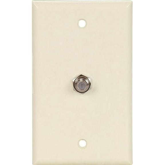 Cooper Wiring Devices 1172A 1-Gang Coaxial Cable Wall Plate, F-Type CATV Video Jack, Almond