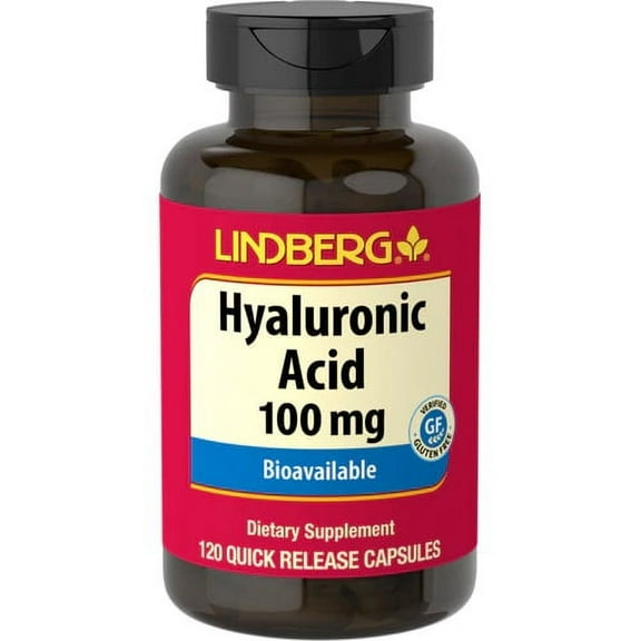 Hyaluronic Acid Supplement | 100mg | 120 Capsules | by Lindberg