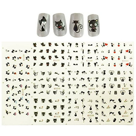 - Wrapables® Black Cats Water Slide Nail Art Decals Water Transfer Nail Decals (11 designs/220 Nail Decals)