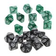 thumbnail image 1 of de 2 dados acrílicos opacos D Dados para mazmorras y juguetes de dragón Verde y negro, 1 of 8