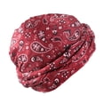 thumbnail image 2 of Smooth Satin Headwrap Bohemian Style Men's Turban Hat with Cashew Flower Print Double Layer Satin Headwrap for Hip-hop Comfortable Non-slip Fit Men, 2 of 8