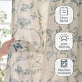 thumbnail image 2 of Cortinas Jinchan con forro floral, mezcla de lino, 160 x 160 cm, color azul x2, 2 of 7