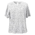 thumbnail image 4 of Adeawade Summer T Shirts For Womens Short Sleeve Blouse With Sparkling Sequins Tee For Work Commute Loose Fit Round Neck Top Elegant Basic Clothing White S, 4 of 5