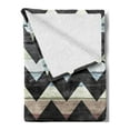thumbnail image 2 of Geometric Soft Flannel Fleece Blanket, Retro Art Print Vintage Wooden Seem Zigzags Black Colored Chevron Grunge Backdrop, Cozy Plush for Indoor and Outdoor Use, 60" x 80", Multicolor, by Ambesonne, 2 of 5