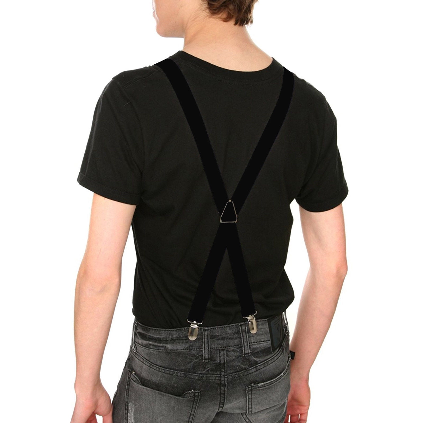 35mm Mens Braces Spandex Clip On X Shape Suspender Elastic and Adjustable