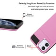 thumbnail image 6 of Mignvoa iPhone 12 Mini 5.4 inch Case With Credit Card Holder Slim Armor Dual Layer Hybrid Heavy Duty Protection Shockproof Anti-Scratch Soft Rubber Wallet Case For Apple iPhone Mini 5.4 inch (Pink), 6 of 7