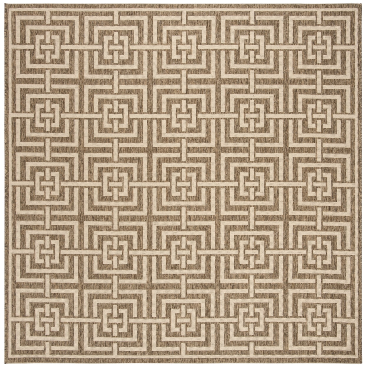 SAFAVIEH Beach House Bethanie Geometric Indoor/Outdoor Area Rug, Beige/Cream, 5'3" x 7'6"