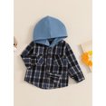 thumbnail image 2 of SUNSIOM Toddler Boy Checkered Jacket Button-down Pocket Hooded Long Sleeve Winter Hoodie, 2 of 6