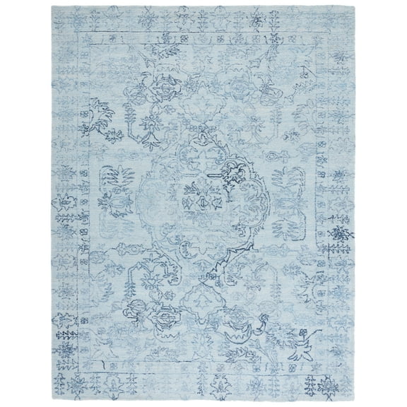 SAFAVIEH Marquee Xanthia Medallion Area Rug, Light Blue/Navy, 8' x 10'