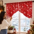 thumbnail image 4 of Christmas Themed Window Curtain 2 Piece, Irregular Polyester Drapes for Living Room Bedroom, Festive Holiday Window Decoration for Party Scene Layout, 4 of 6