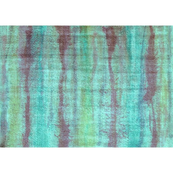 Ahgly Company Indoor Rectangle Abstract Turquoise Blue Contemporary Area Rugs, 5' x 7'