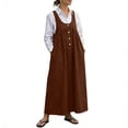 thumbnail image 2 of Overalls Dress for Women Summer Oversized Sleeveless Button Maxi Sundress Womens Casual Solid Loose Lightweight Comfy Lounge Tank Dresses, 2 of 7