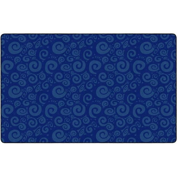 Flagship Carpets FE389-44A 7 ft. 6 x 12 x 12 Swirl Tone on Tone Rug, Blue - Rectangle