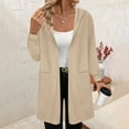 thumbnail image 5 of Women's Casual Long Sleeve Draped Open Front Knit Cardigan Sweater Outwear Coats with Pocket, 5 of 6