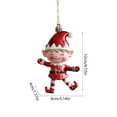 thumbnail image 3 of Festive Christmas Decorations - Assorted Character Ornaments with Hooks - Durable Plastic Tree/Window Pendants (4.7in, Red), 3 of 6