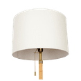 thumbnail image 4 of Stellar Wood Rattan Tube , Brass Metal and White Linen Shade Floor Lamp Gold,Natural Wood,Rattan,White + brass,Linen,Rattan,Wood, 4 of 5