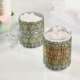 thumbnail image 2 of Yayeee 2 Pack Qtip Holder Bathroom Cotton Swab Canister with Lid Clear Dispenser Set, Beige Floral, 2 of 6